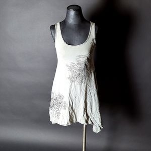 Gray High Low Tree Print Dress